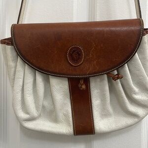 Vintage Cloetta Made In Italy Crossbody Leather Bag Brown & Beige Textured